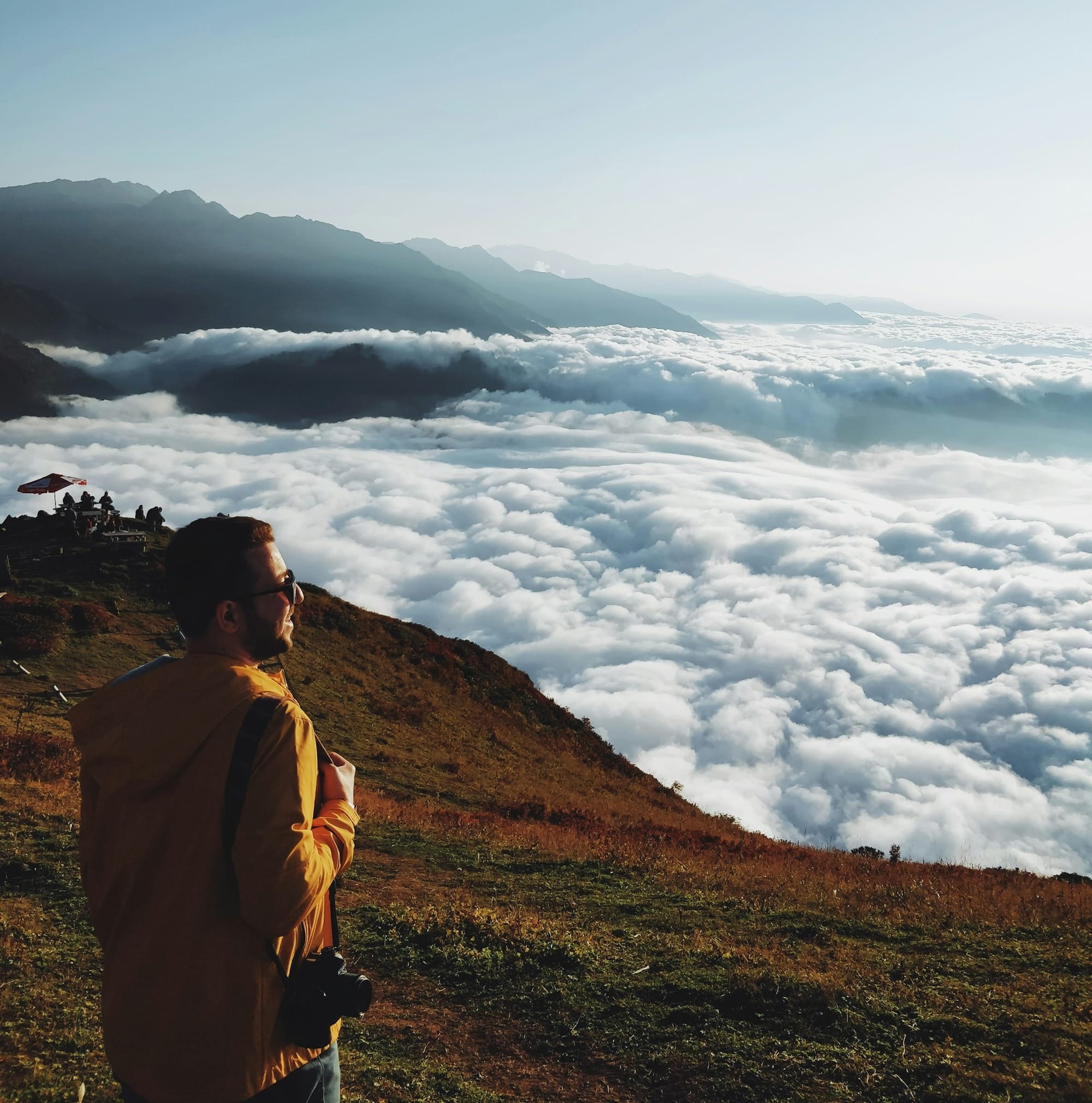 man standing on mountains